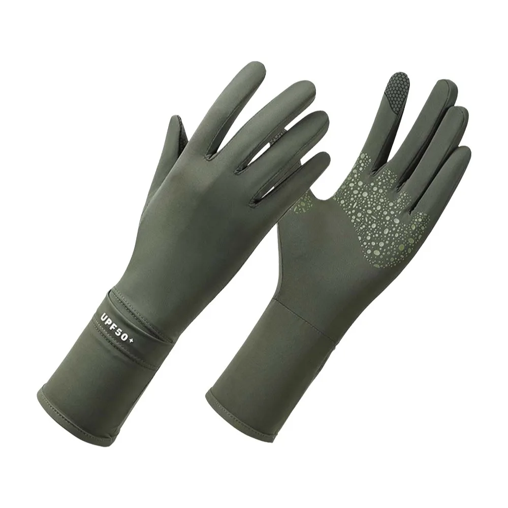 

Breathable Women Sunscreen Gloves Solid Color Thin Ice Silk Riding Gloves Quick Dry Touch Screen Summer Driving Mittens Ladies