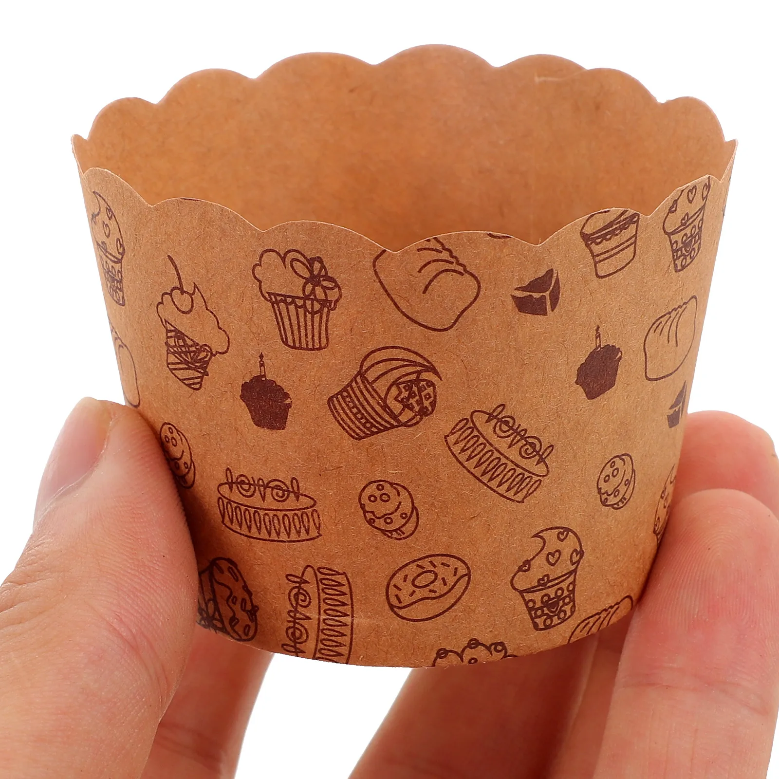 50Pcs Kraft Paper Cupcake Liners Baking Cups Muffin Wrappers Cupcake Holders for Wedding Birthday Party Cake Baking Supplies