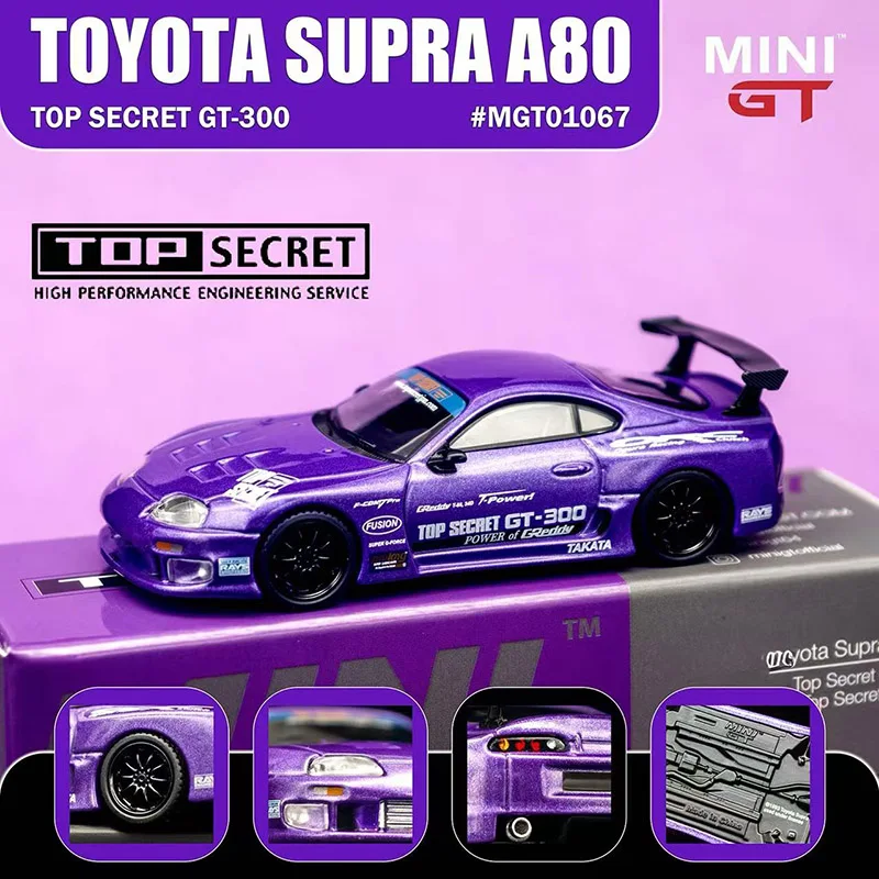 

MINIGT 1:64Supra Bull Demon Top Secret GT-300 для Toyota A80, спортивный автомобиль, модель автомобиля из сплава, коллекция игрушек