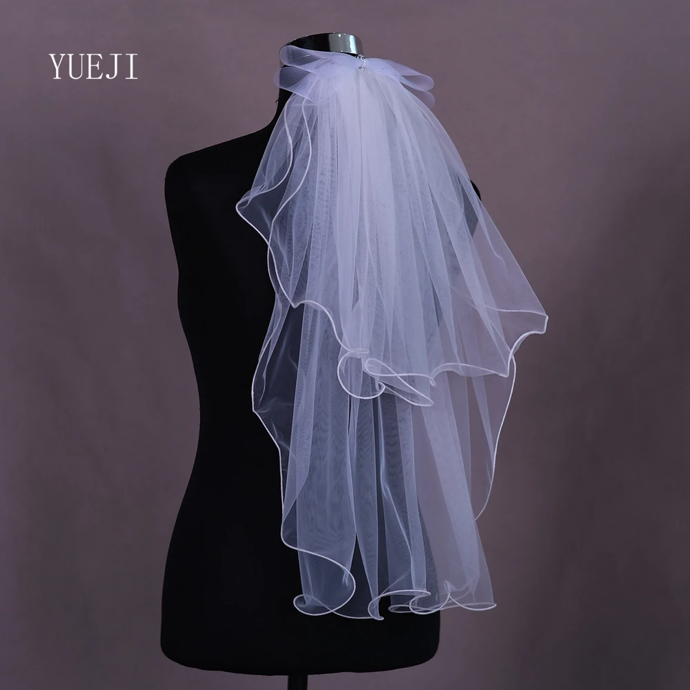 YUEJI White Double Bow Bridal Veil Original Ideas Pencil edge Veil Wedding Cosas Para Boda New arrive 2024 YJ226