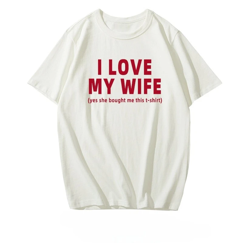 

Рубашка с короткими рукавами I Love My WIFE I Love My Wife Жена daughter-in-law Футболка с надписью Рубашка с половиной рукавов Одежда Футболка для мужчин
