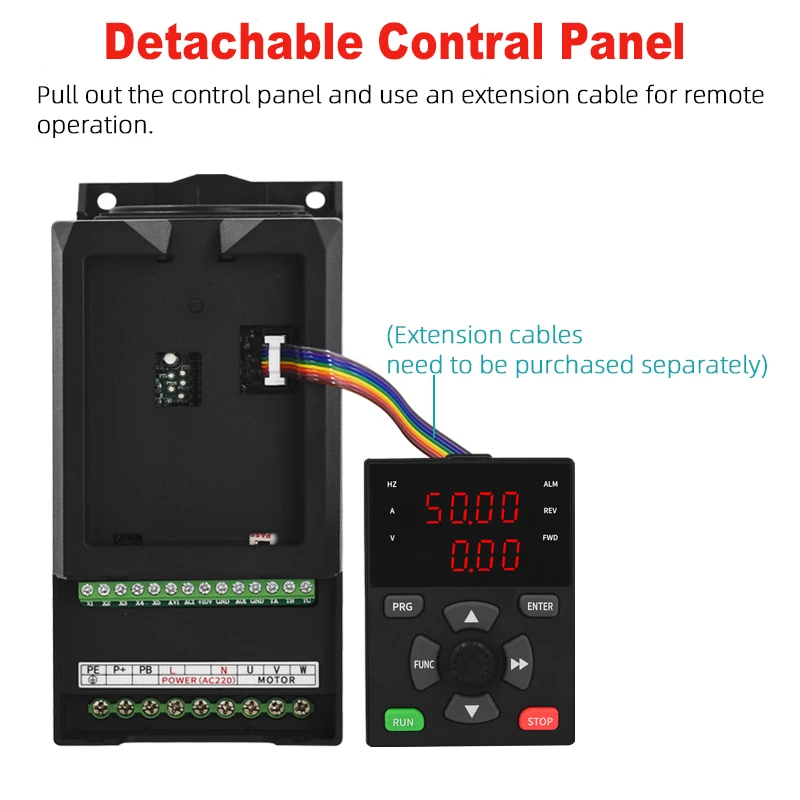 ZQ280 220V 380V 0.75/1.5/2.2/3KW for Variable Frequency Drive 3 Phase Speed Controller Inverter Motor VFD Inverter