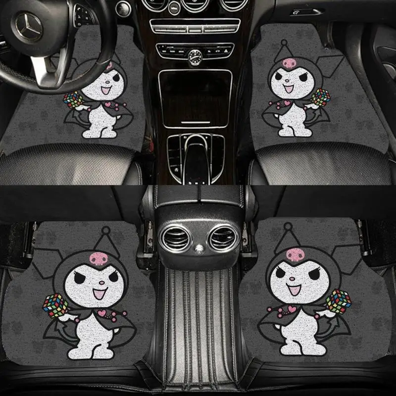 Sanrio Kawaii Kuromi Anime Car Interior Decoration Car Floor Mats Anti-Slip Cartoon Universal Exquisite Soft Simple Hot Cute 24