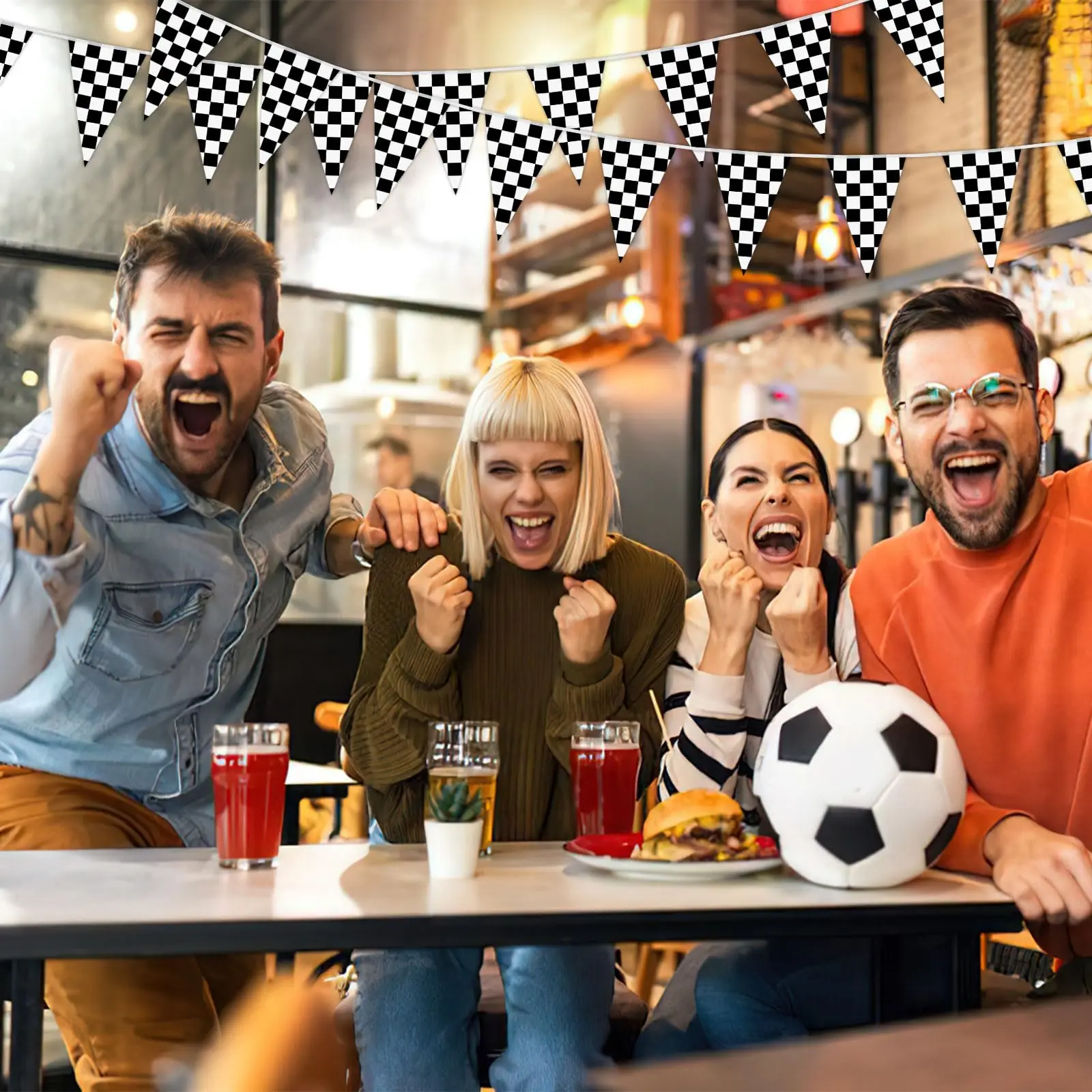 Renn flagge Wimpel Banner für Rennwagen Geburtstag Dekorationen schwarz und weiß karierte Flagge zwei schnelle Thema Party liefert Jungen – Detail 2