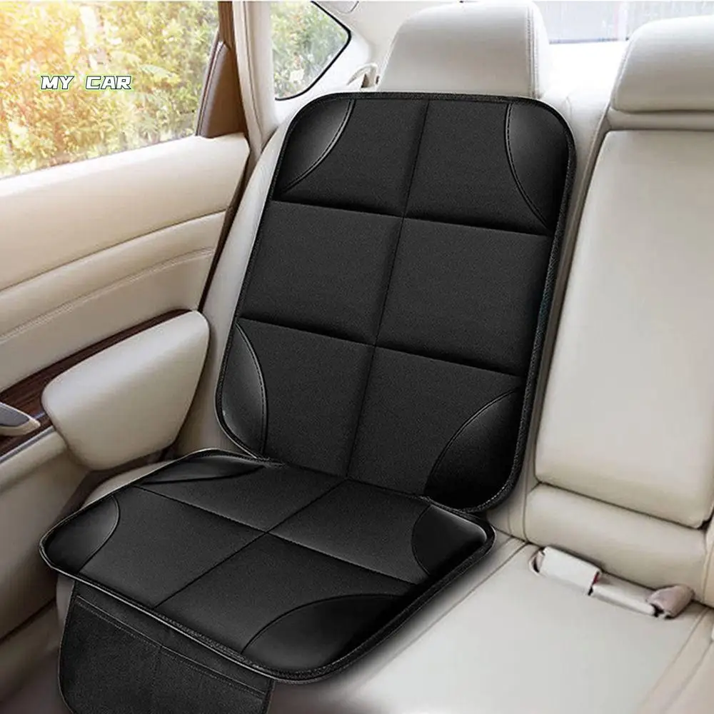 

Car Seat Protector Anti Slip Mesh Storage Pockets Seat Protection Mat Leather Reinforced Corners Thick Pad Back Seat Cover