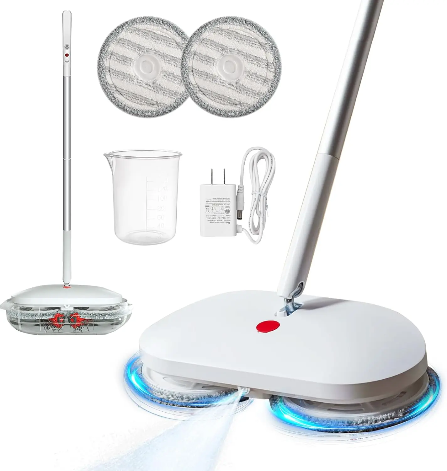 

Беспроводная электрическая швабра с 2 насадками и автоматическим ведром для уборки деревянных, мраморных, плиточных и паркетных полов