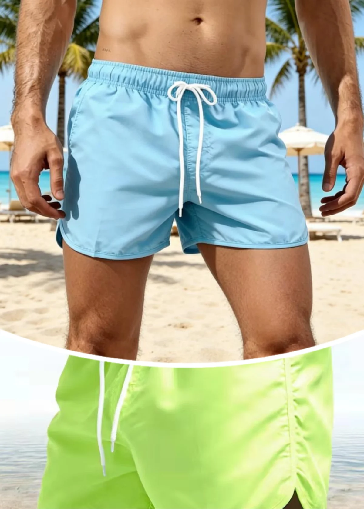 Men's Swim Shorts Swim Trunks Quick Dry Board Shorts Bathing Suit Breathable Drawstring With Pockets for Surfing Beach Summer
