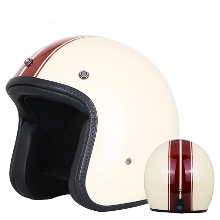 

Open Half Helmet Retro Scooter Vintage Motorcycle Helmet Built in Sunglasses Motorbike Riding Capacete Moto Cafe Racer Men Women