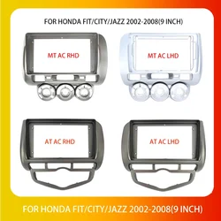 For Honda Jazz City RHD LHD 2002-2007  9 Inch  Car Radio Fascia Android Panel Casing Frame 2Din Head Unit Stereo Dash Cover