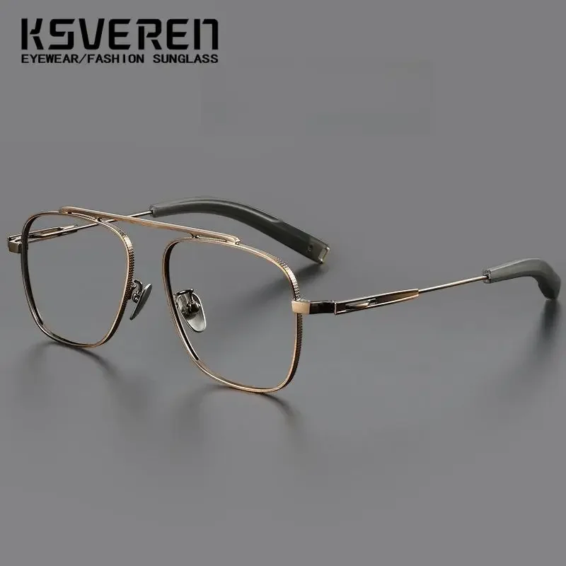Fashion Anti Blue Light Reading Glasses Vintage Square Pure Titanium Eyewear Luxury Optical Prescription Glasses Frame For Men