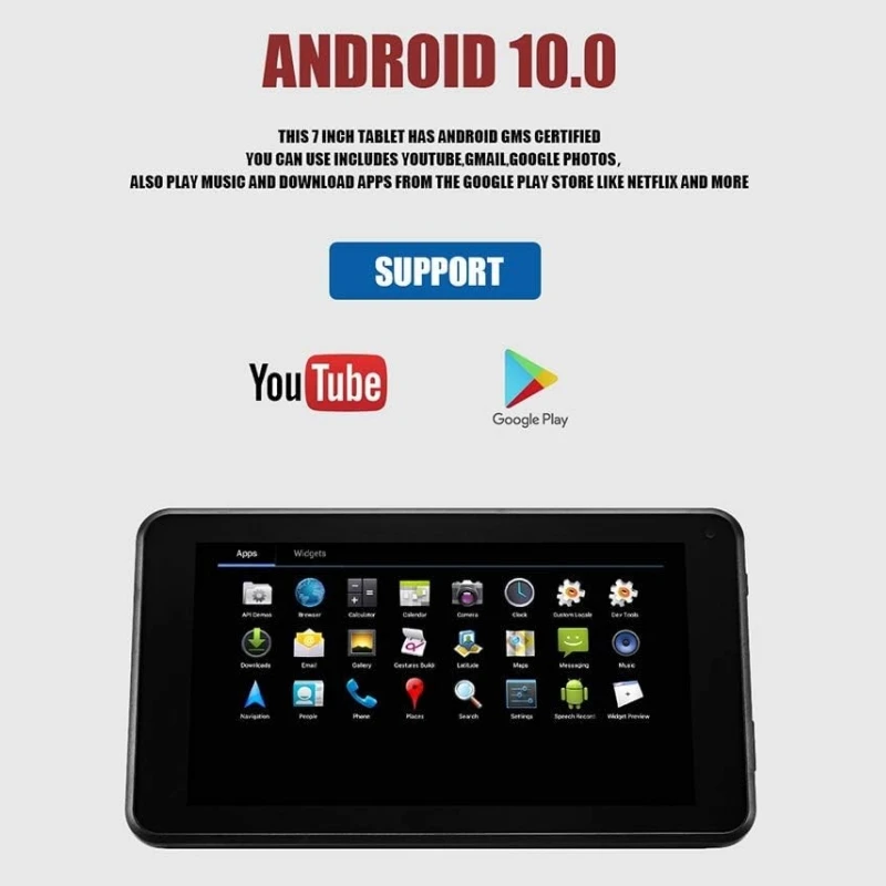 Novo 7 polegadas android 10 tablets pc sun8iw15 processador quad-core 1gb ram 16gb rom câmera dupla wifi bluetooth 4.0