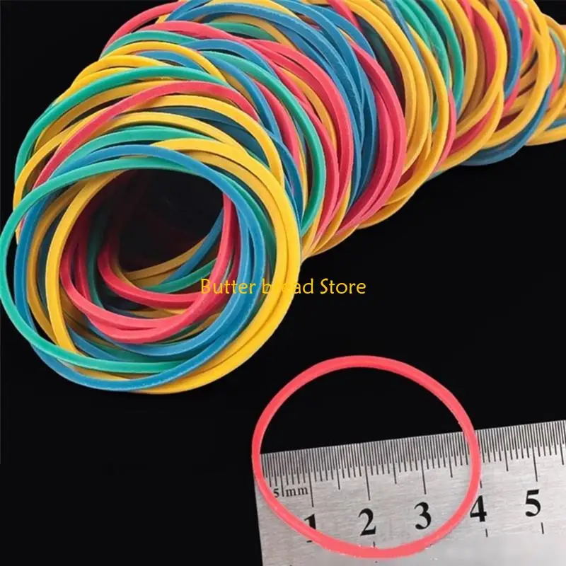 W89C 400 Colorful Rubber Bands 25/38/60mm Mixed Sizes Home Kitchen Office Supplies