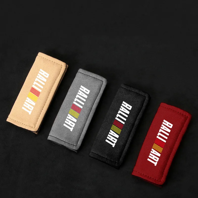 مسند ذراع سقف السيارة مقبض سحب الباب الداخلي حافظة حماية من جلد الغزال يغطي لميتسوبيشي Ralliart 2010 2022 Lancer Ralli Art 9 10 Asx