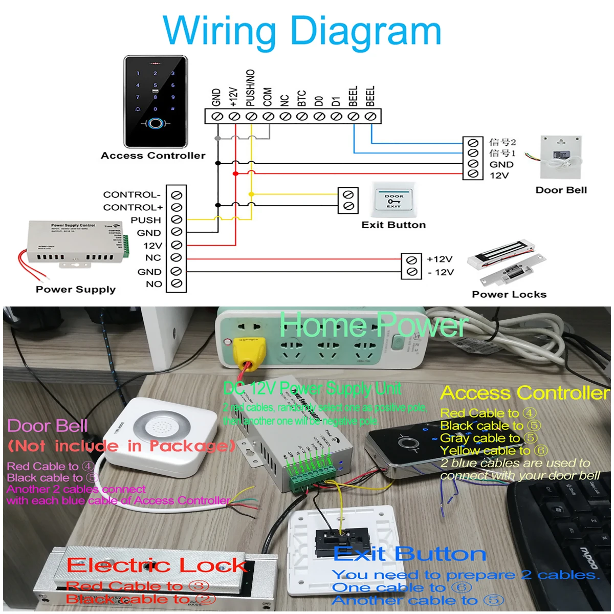 Imagem -06 - Yitoo-rfid Fingerprint Acesso Controle Sistema Door Lock Totalmente Impermeável Bloqueio Elétrico Grupo Casa Segura ao ar Livre Ip68