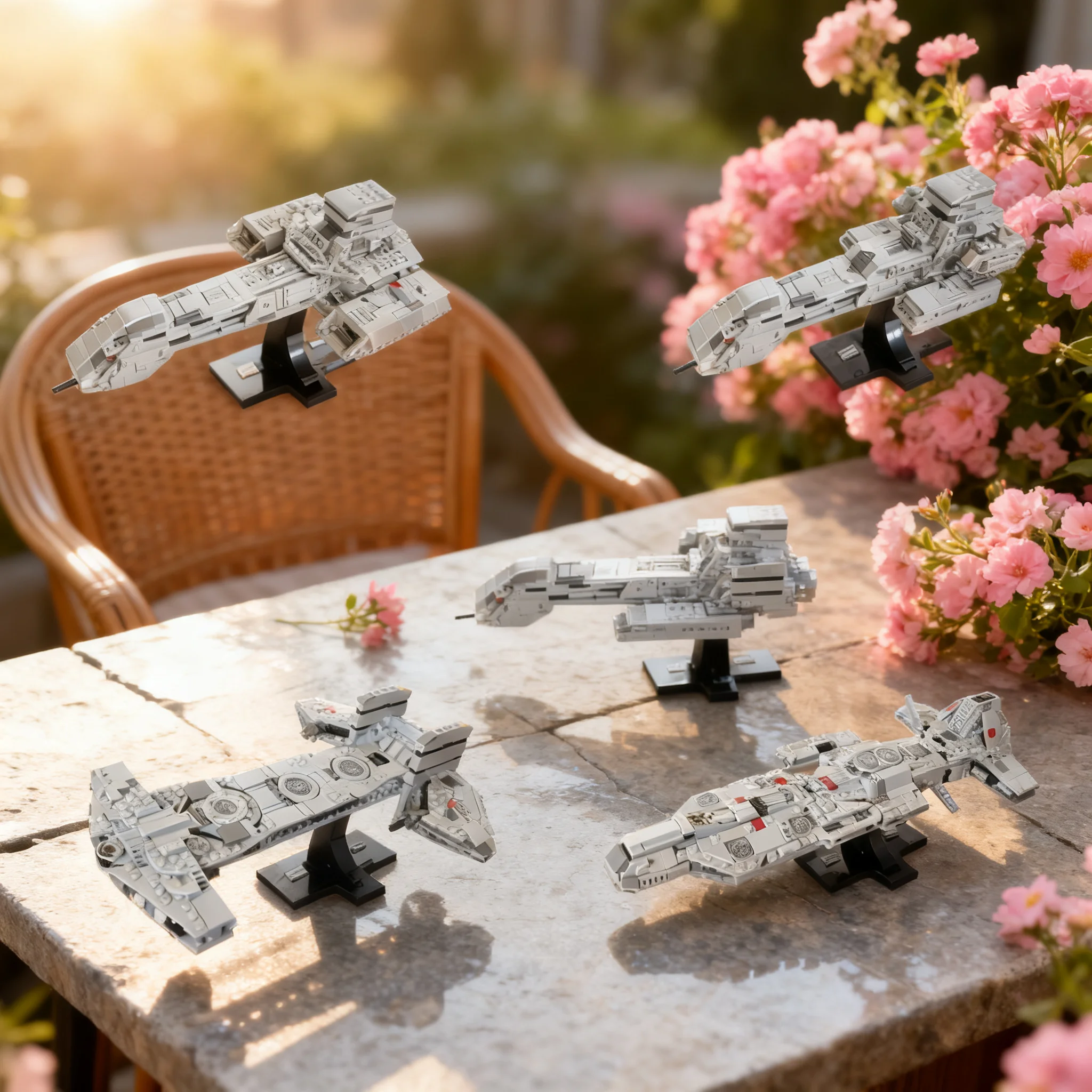 921pcs MOC Icons Stargate Ships 4 Pack Model Building Blocks Toys Construction Christmas Gifts Brick Idea Education Kids DIY