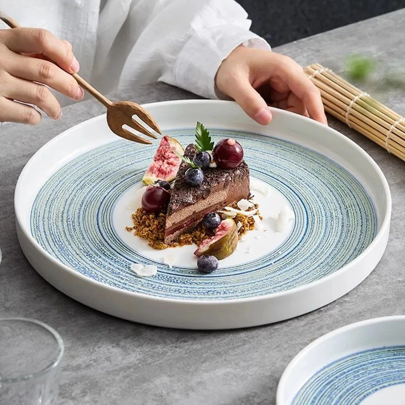 Creative Ceramic Straight Edge Plate Restaurant Soup Plate Steak Plate Dessert Plates Molecular Cuisine Specialty Tableware