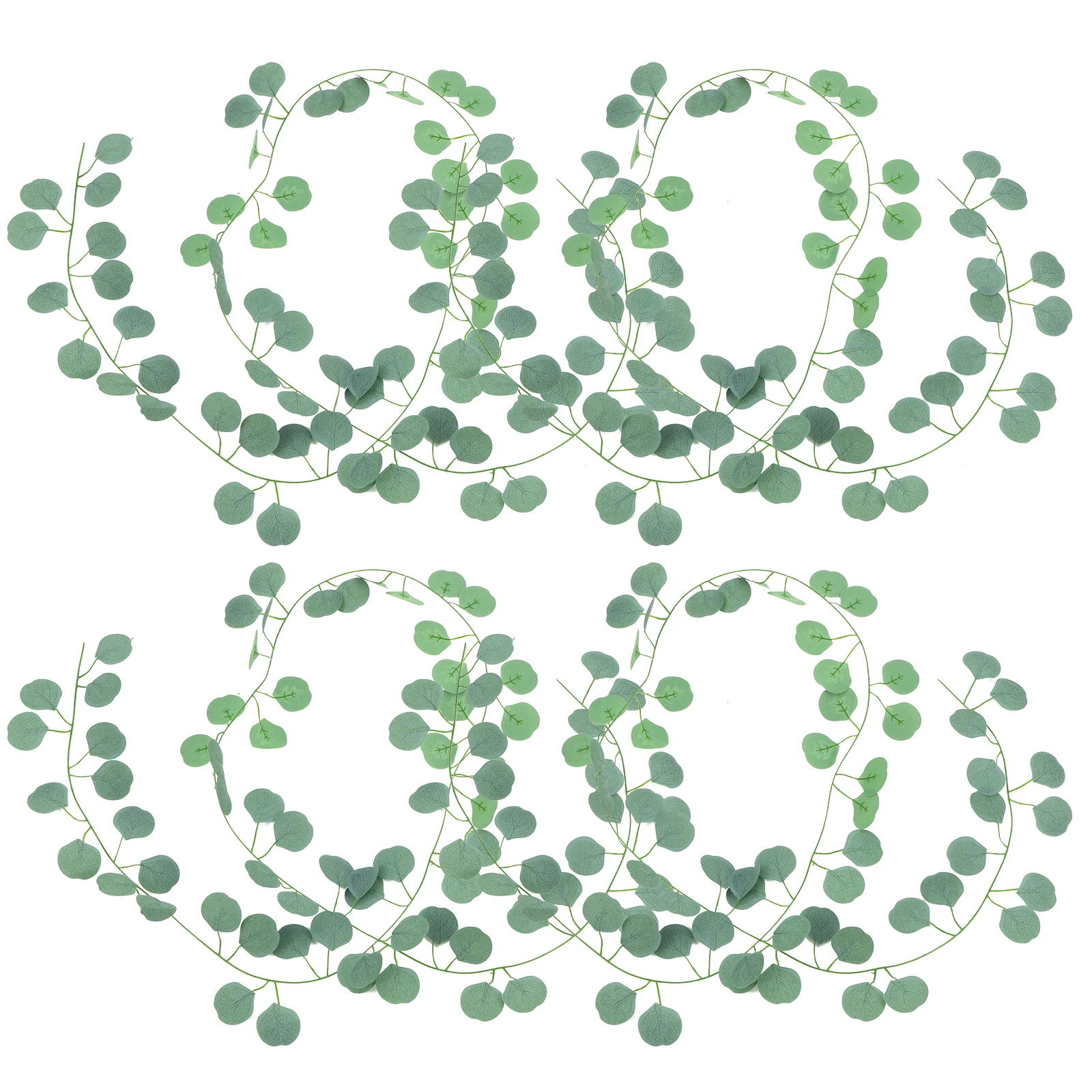 

5pcs Artificial Rattan Simulation Leaf Eucalyptus Garland Green Vines Decor Small Wreath PVC Table Plants Home Accessories