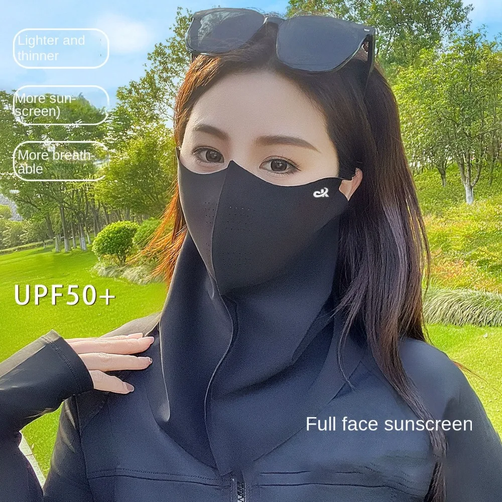 

Ice Silk Sun Protection Mask UPF50+ 3D Breathable Anti-UV Neck Scarf Dustproof Neck Protection Sunshade Face Mask Outdoor