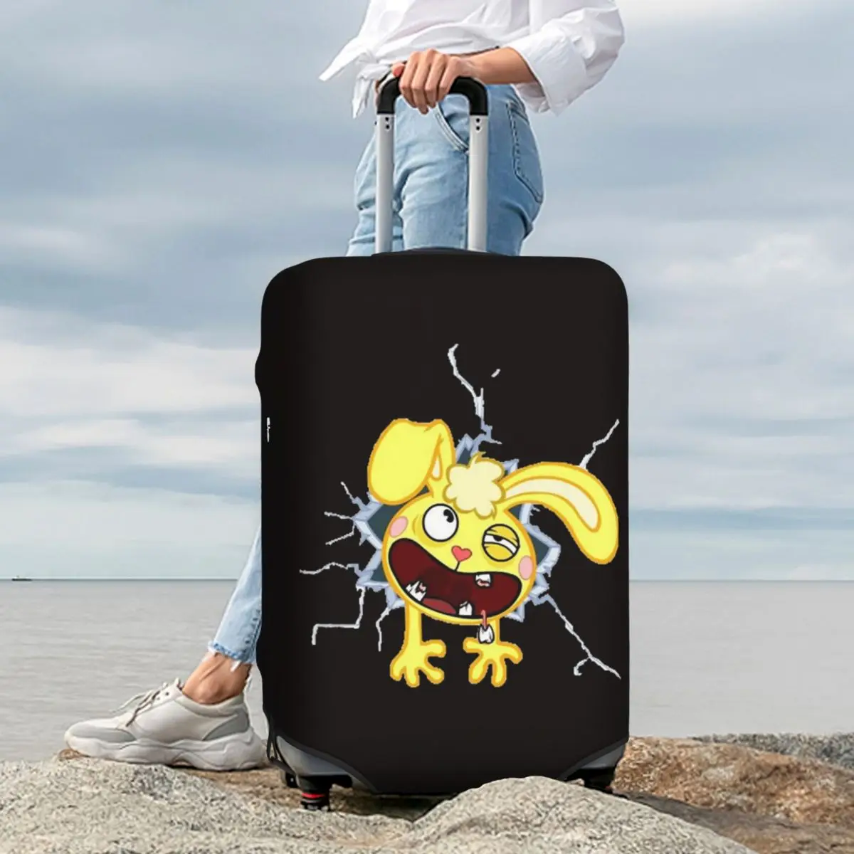 

Happy Tree Friends Suitcase Cover Protection Elastic Travel Luggage Protector Covers for 18-32 Inch
