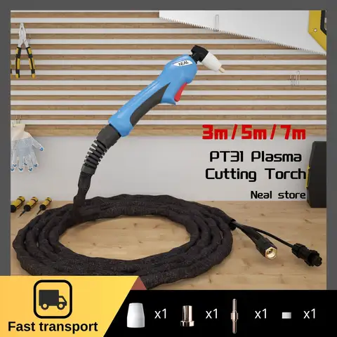 NEAL PT31 플라즈마 절단 토치 30-55A 공냉식 플라즈마 절단기용 3m/5m 케이블 PT-31 토치