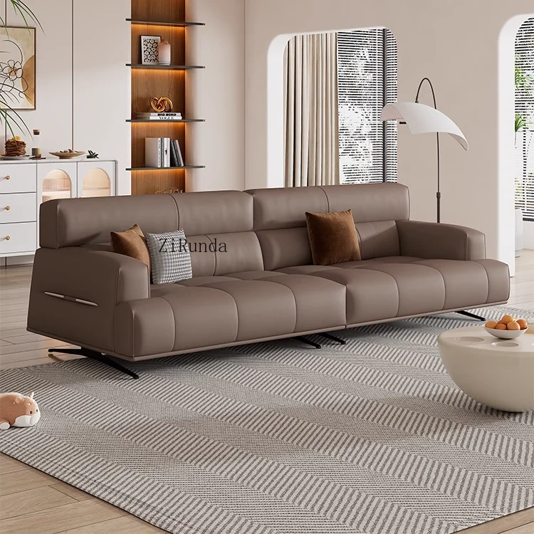 The exquisite combined leather sofa is suitable for villas, clubs, homes, and elegant living room furniture