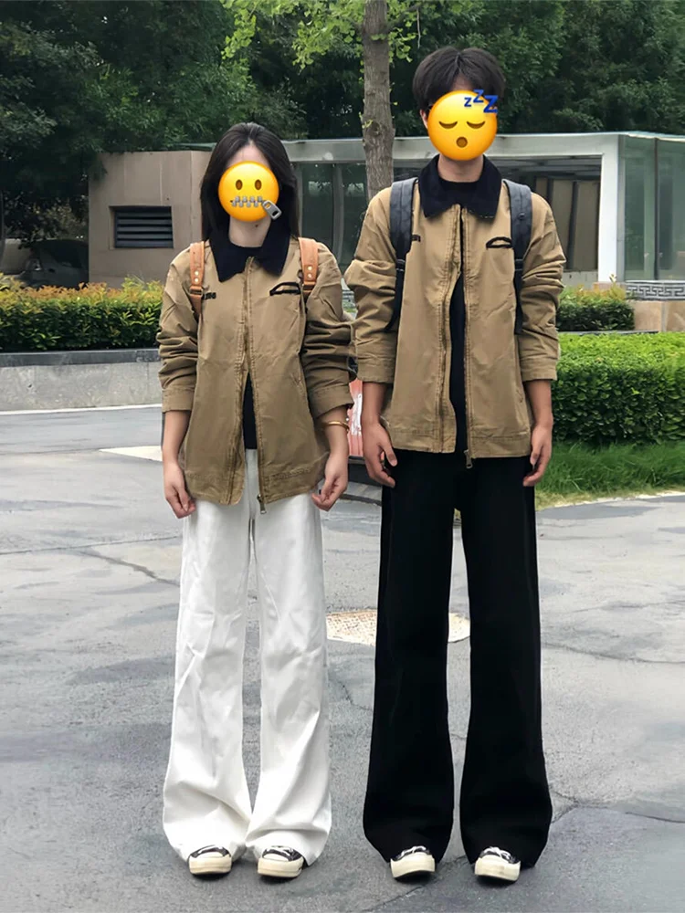 

Мужские белые расклешенные джинсы Cleanfit в американском уличном стиле, удлиненные свободные брюки прямого кроя