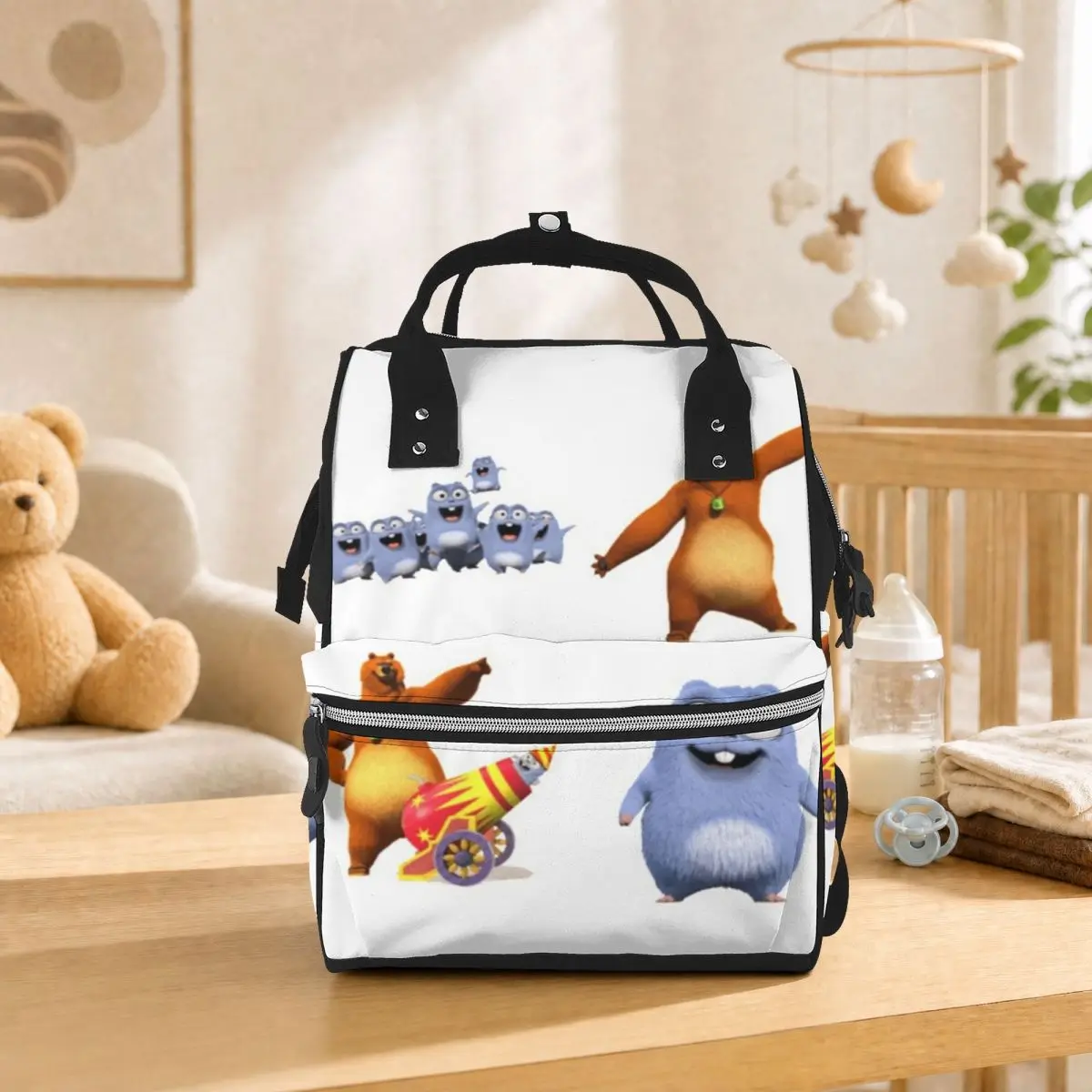 Grizzy And The Lemmings Funny Happy Cute Funny Student Backpack School Bag Hiking Travel Daypack for Men Women Bookbag