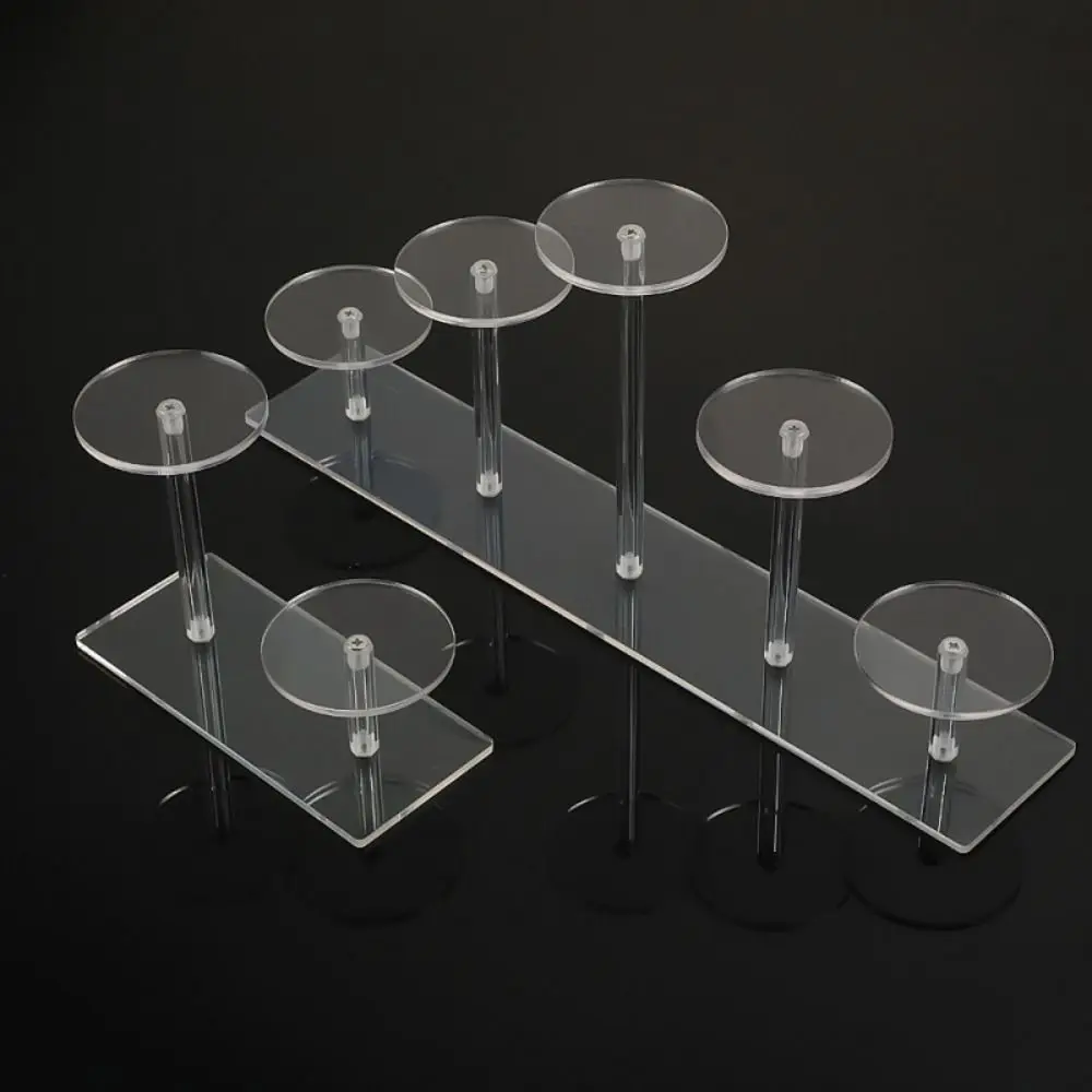 Acrylic Cupcake Display Stand Party Decoration Clear Cake Dessert Rack Round 2/3/5 Tiers Cosmetic Storage Tray Holders