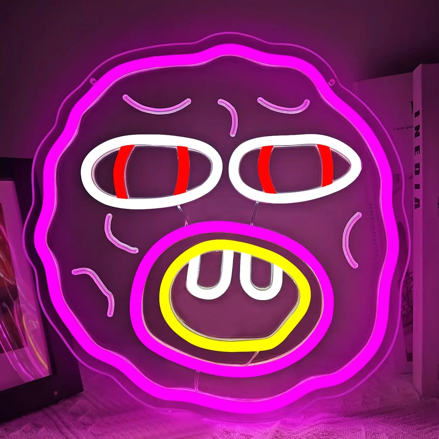 

Neon Wall Sign Dimmable Ugly Biscuit Neon Lights for Bar Pub Bedroom Man Cave Game Room Decor Aesthetics Draw Birthday Gifts
