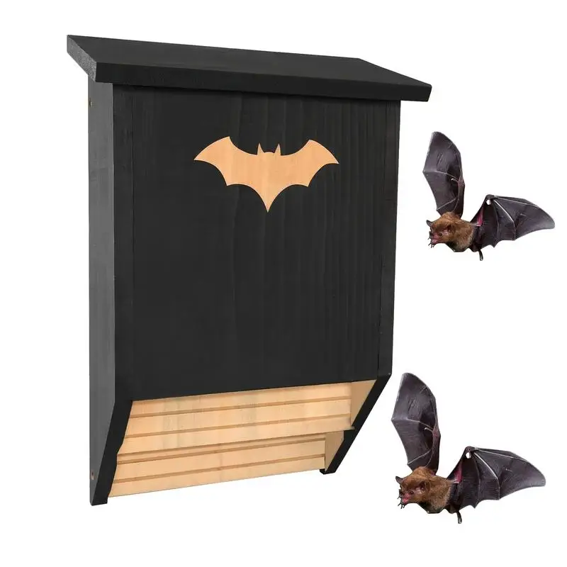 

Bat Houses For Outdoor Box Weatherproof Natural Wooden Bat House Shelter Multi-Chamber Design Bat Box Bat Kit for Outdoor Garden