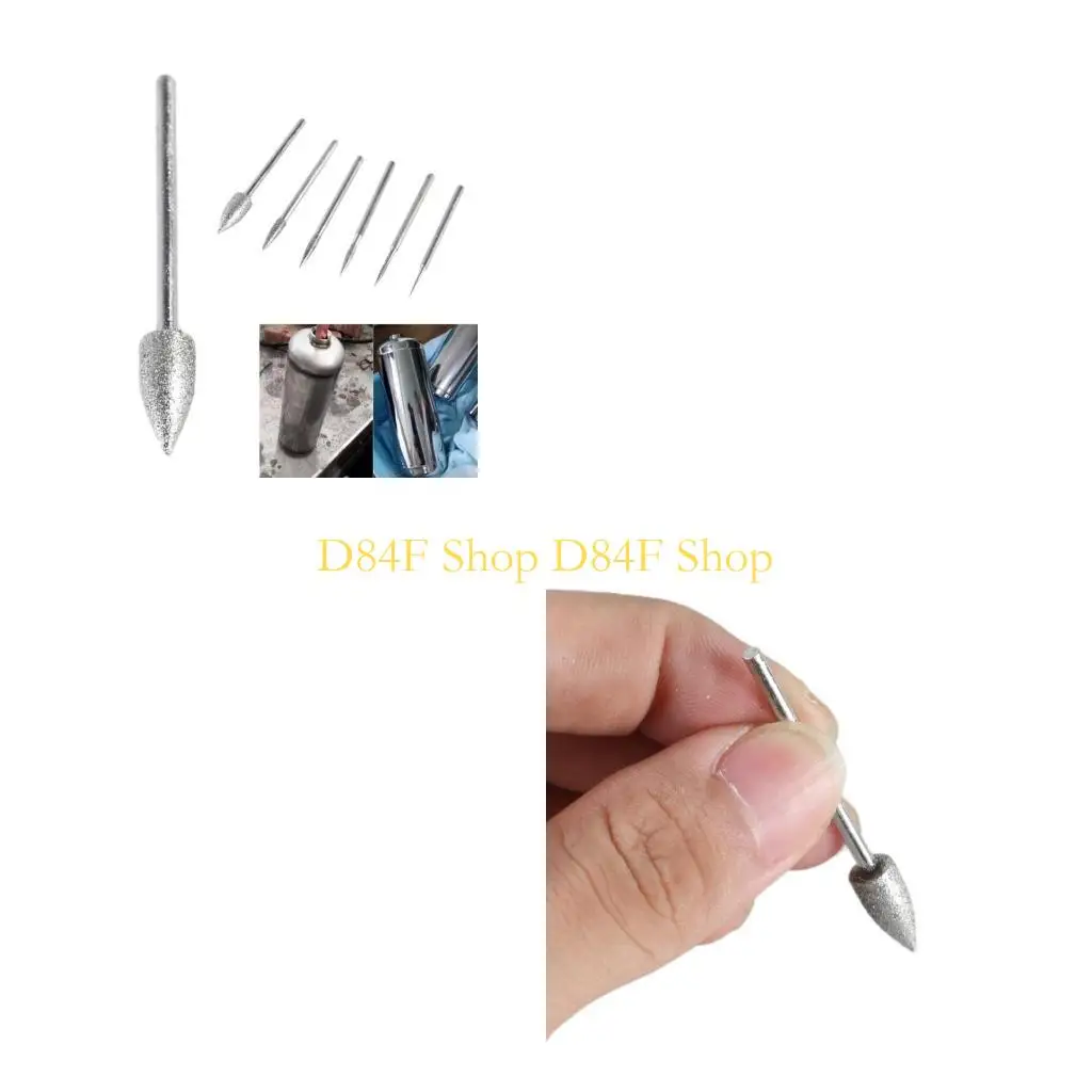 

D84F 6pcs Accesories Diamond Grinding Needle Carving Grinding Needle Metal Stone