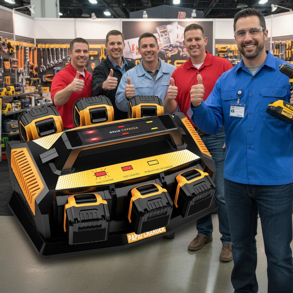 

Rapid Charger Station Compatible with Dewalt 12V/20V/60V Battery 6 Ports Simultaneously Charged Super Battery Charger Power Tool