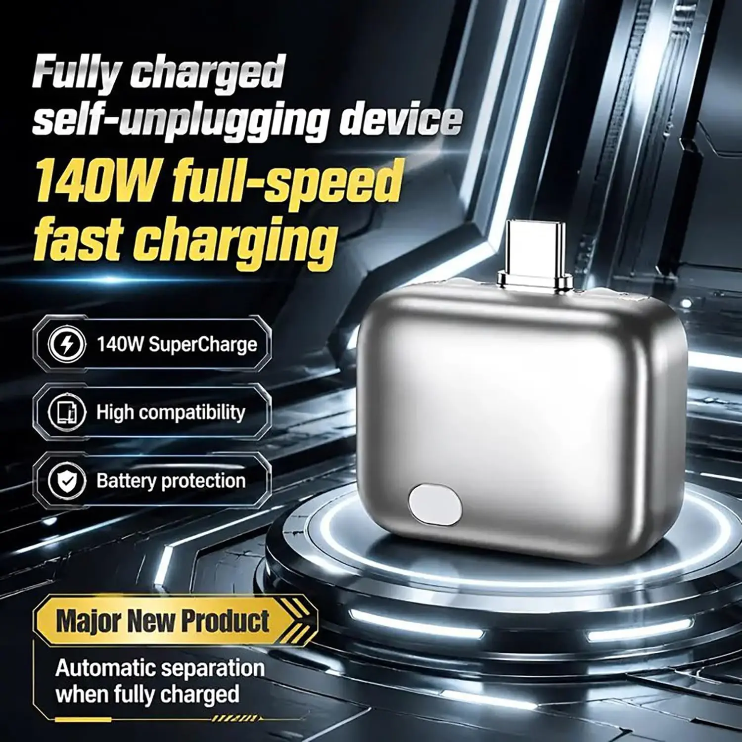140W Intelligence Charger Separator Physical-Disconnect Protect Battery Overcharge Protection Auto Power-off for USB-C Devices