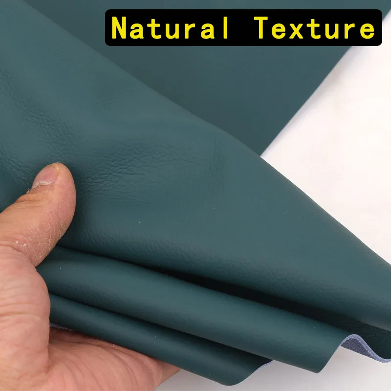Lake Blue Distressed Top Layer Cowhide, Blue-Green Genuine Cowhide Leather Material, Fine Grain Sofa Headboard Furniture, Car Se