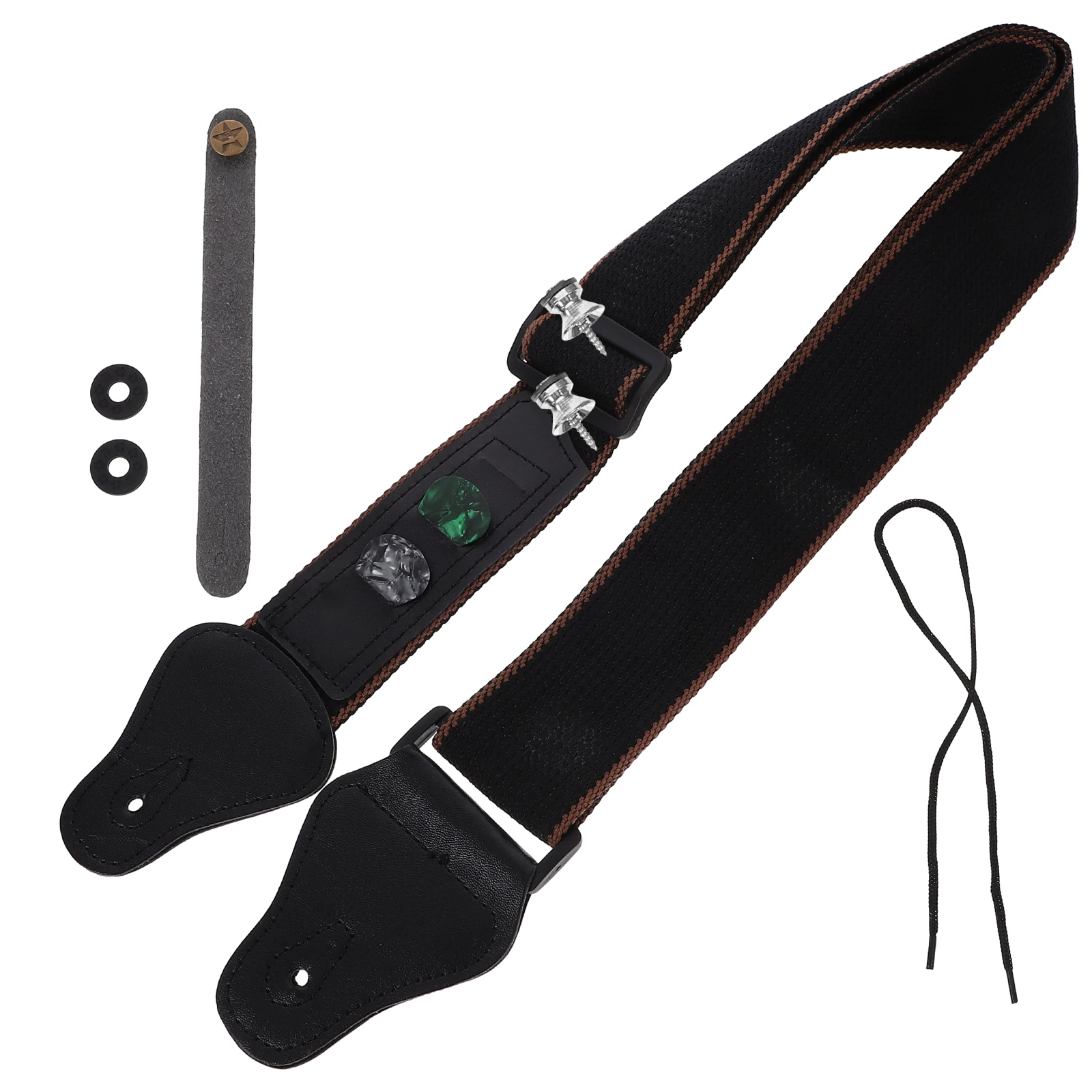 

1Set Classic Guitar Strap Durable Adjustable Shoulder Belt For Acoustic Electric Bass Ukulele Gift Decorative Replacement Belt