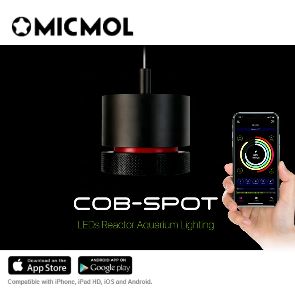 MICMOL NEW COB SPOT Light Source Reactor High Density LED Full Spectrum 8 Bands For Marine Coral Reef Tank Heat Dissipation