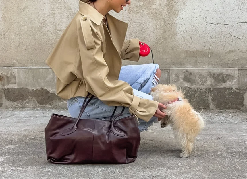 Autumn New Khaki Double Breasted Suit Collar Windbreaker Jacket, Women's Fashionable High Street Loose Windbreaker Short Jacket