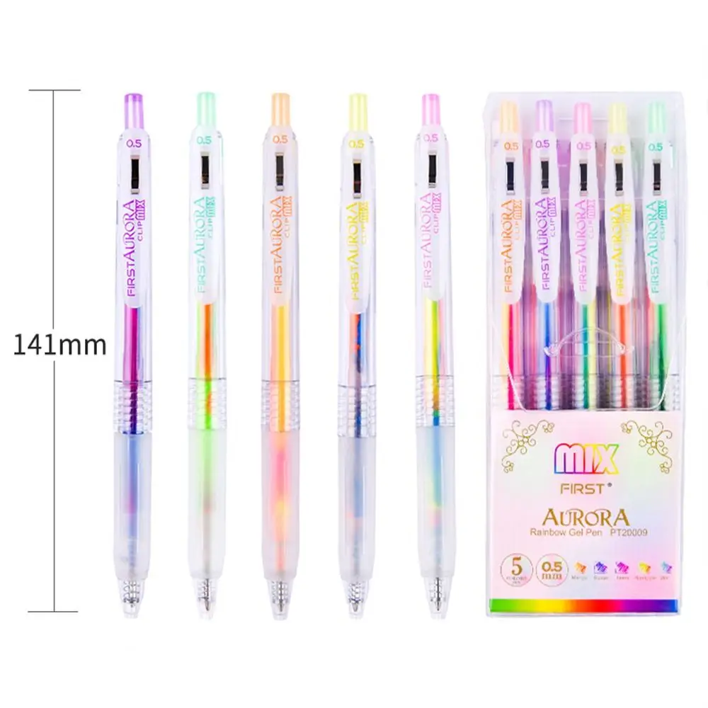 Student Stationery Colourful For Kids Children Rainbow Neutral Pen Press Gradient Gel Pen Writing Drawing Pen Keypoints Marker