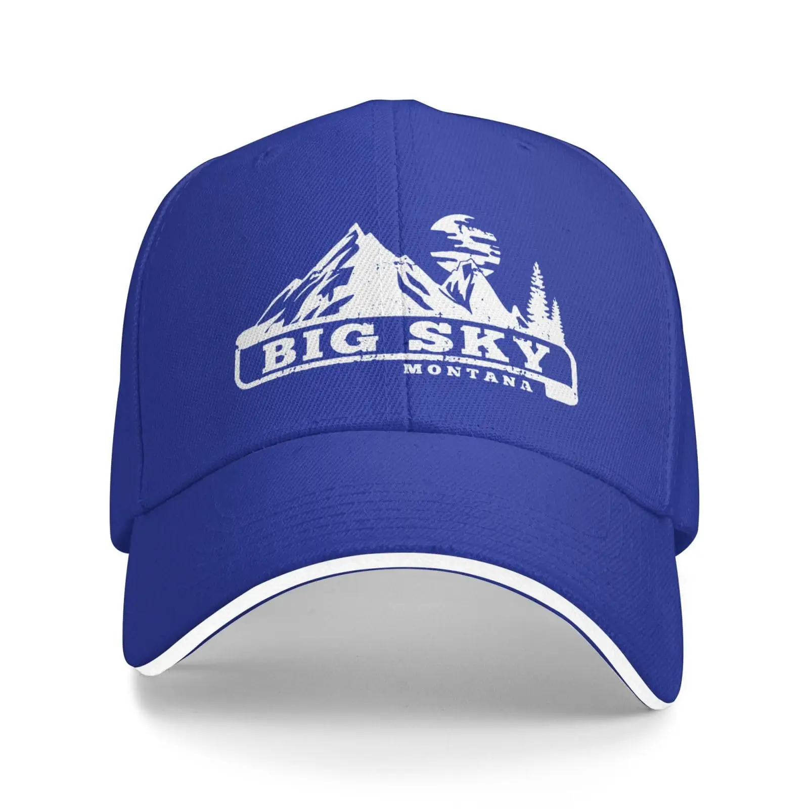 Big Sky Montana Retro Mountain Baseball Cap Golf Dad Hat Blue Adjustable Original Classic Unconstructed Plain Cap Men Women