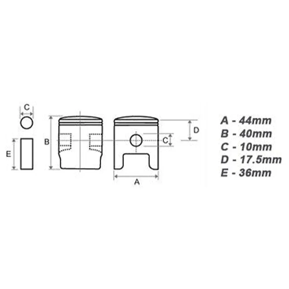 Imagem -04 - Kit de Cilindro e Pistão de 44 mm para Roçadora Timbertech Mfs52 Ms2tl52 Ms52-2tl Conjunto de Cilindros de Anéis de Pistão de Alta Qualidade