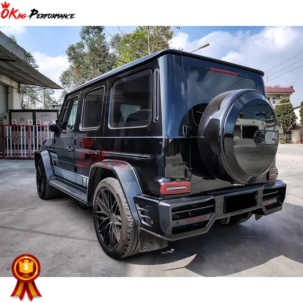 Paktechz Genuine Dry Carbon Fiber Rear Bumper For Mercedes Benz G Wagon Class W464 W463A AMG G63 G350 G500 Body Kit