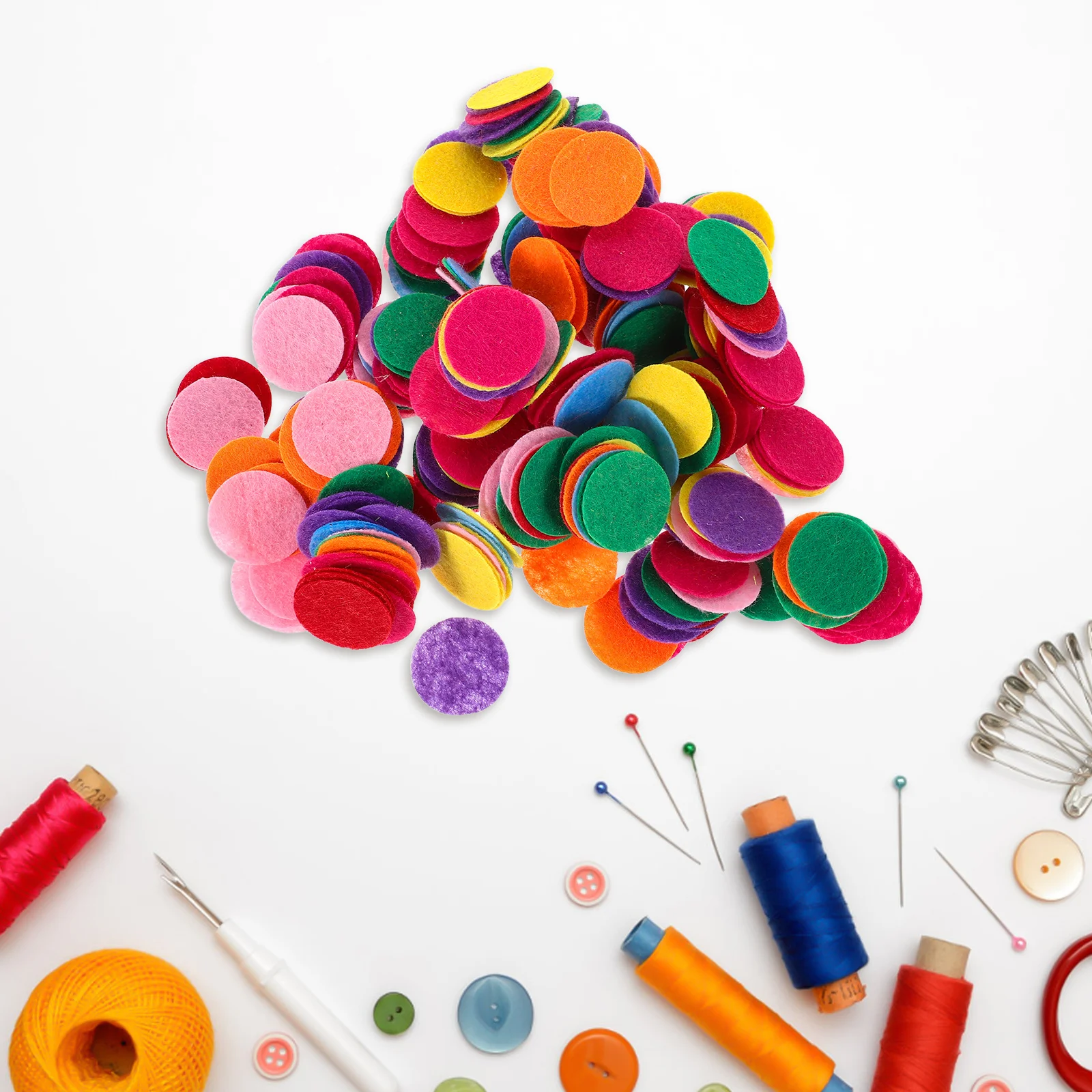 

1000Pcs Multicolor Felt Circles Early Education Soft Non-Woven Fabric Kids DIY Craft Sewing Patchwork Decorations
