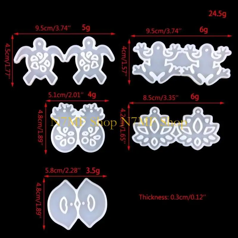 N7MF Turtles Frogs epoxy resin molds diy netlace المجوهر