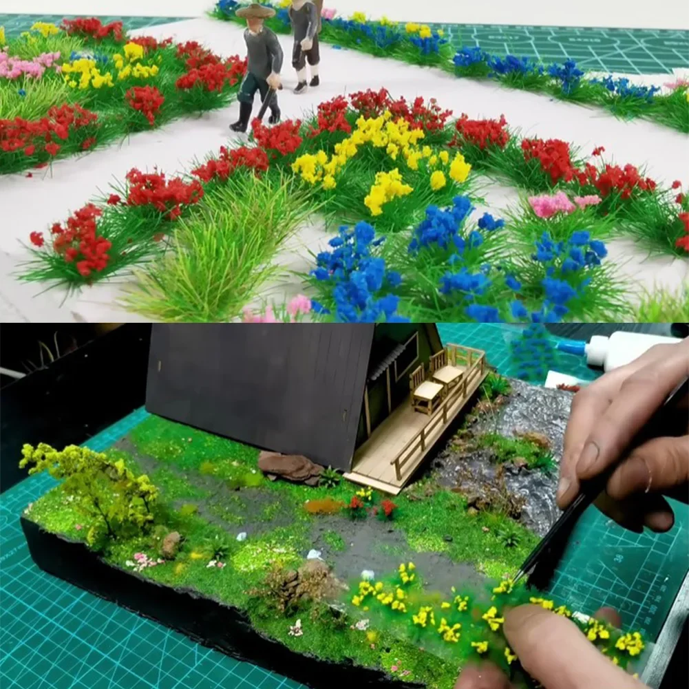 Static Grass For Tufts Mixed Flower Wildflowers Miniature Scenery 10mm Architectural Model Wargame Diorama Scenery Decoration