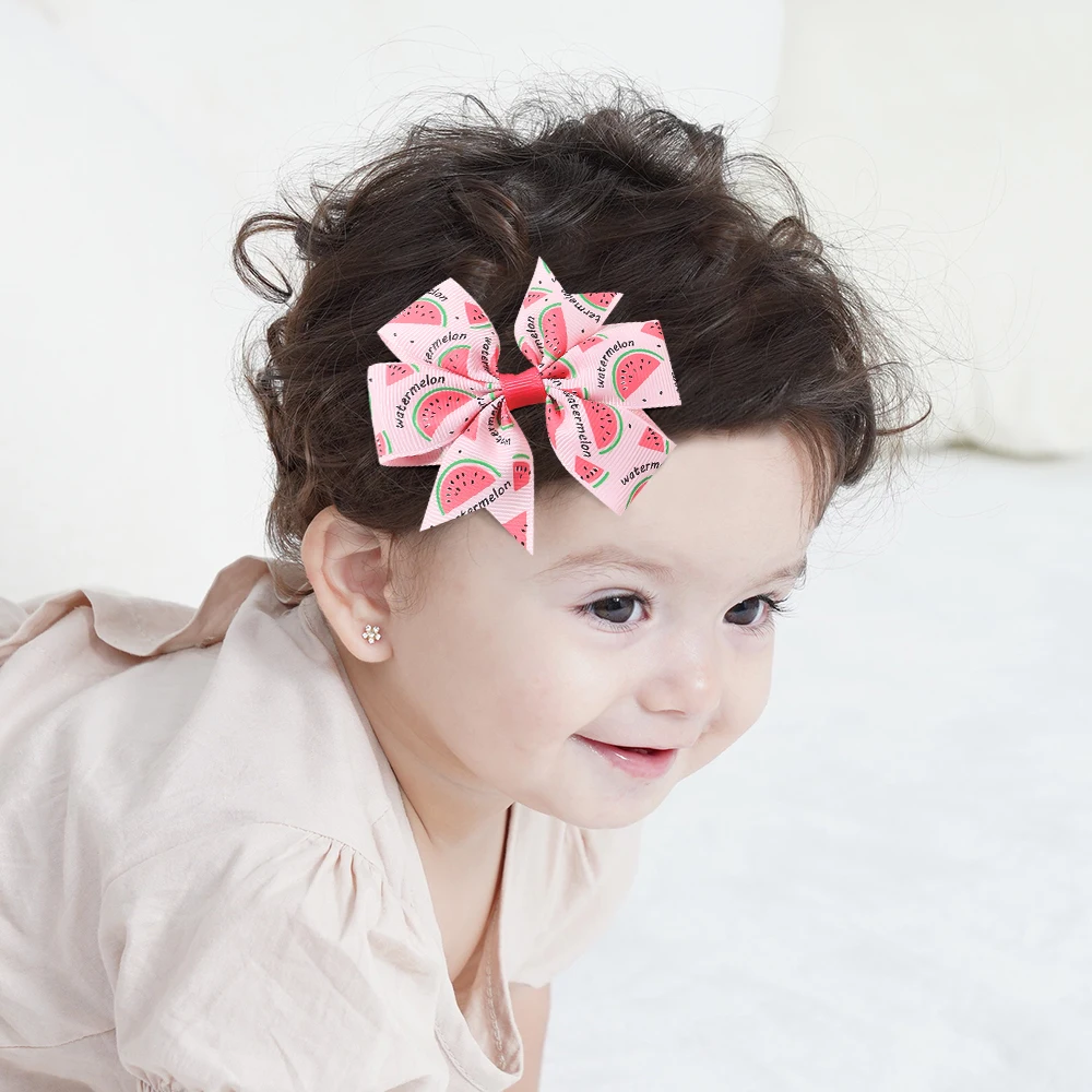 Solid Colors Hair Bows with Clip for Kids Girls Grosgrain Ribbon Hairgrips Boutique Hairpins Headwear Kids Hair Accessories