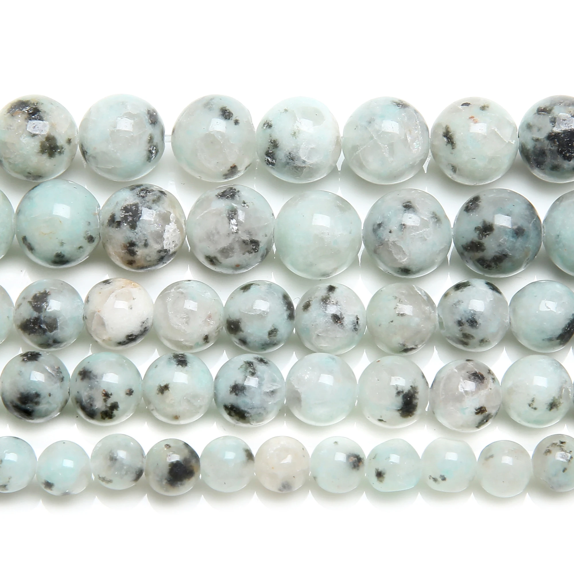 9th Aug Natural Sesame Stone Kiwi Jasper Round Loose Beads 4 6 8 10 12MM Pick Size for Jewelry Making