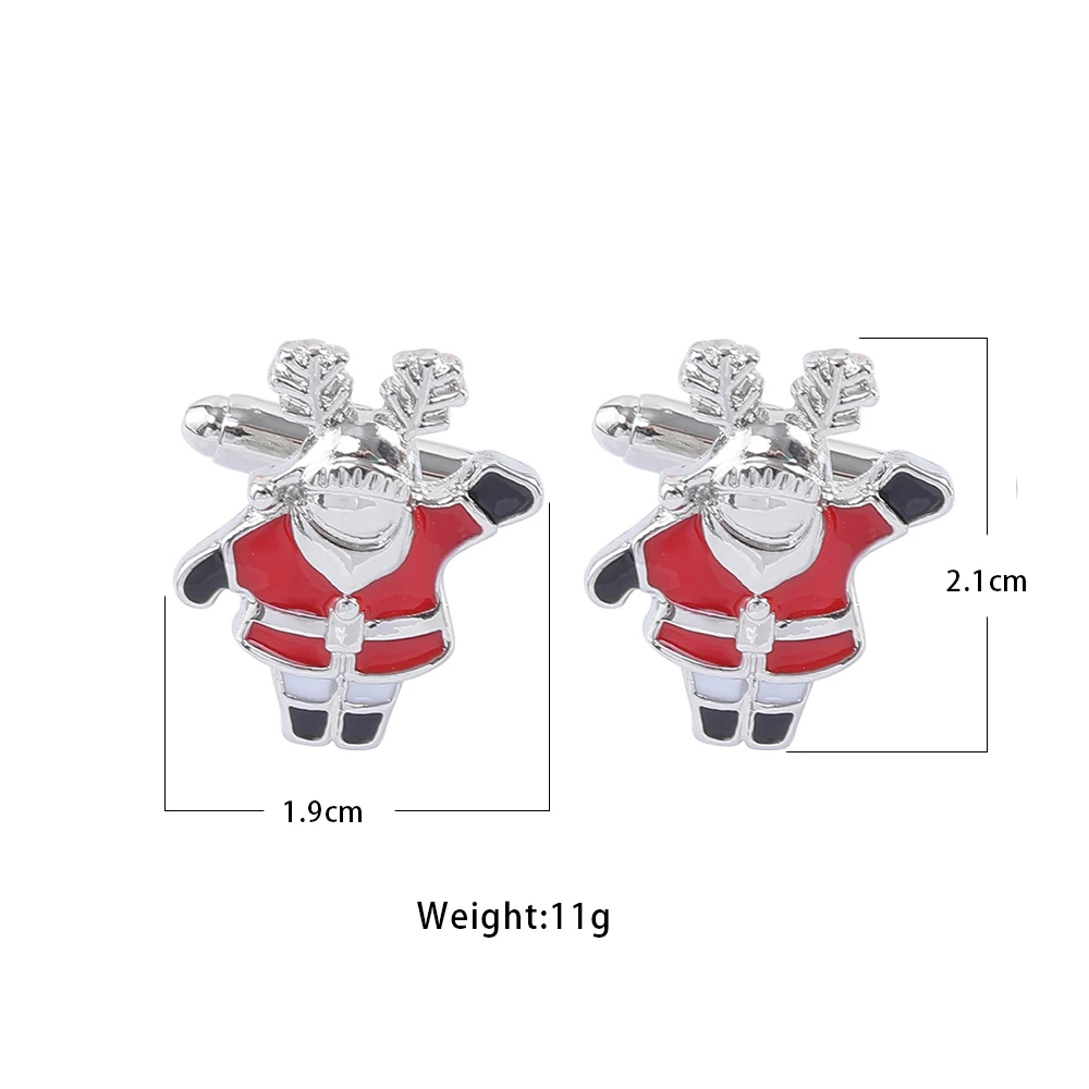 Funny Santa Claus Shaped Cufflinks Father Christmas Enamel Sleeve Button For Mens Shirt Suit Tuxedo Blouse Jewelry Xmas Gfit
