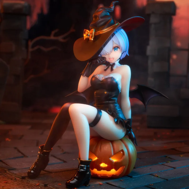 Adorno Luminoso Hecho a Mano de 16 cm de Rem, de la Serie Re:Zero, con Diseño de Calabaza de Halloween, para Regalo de Cumpleaños