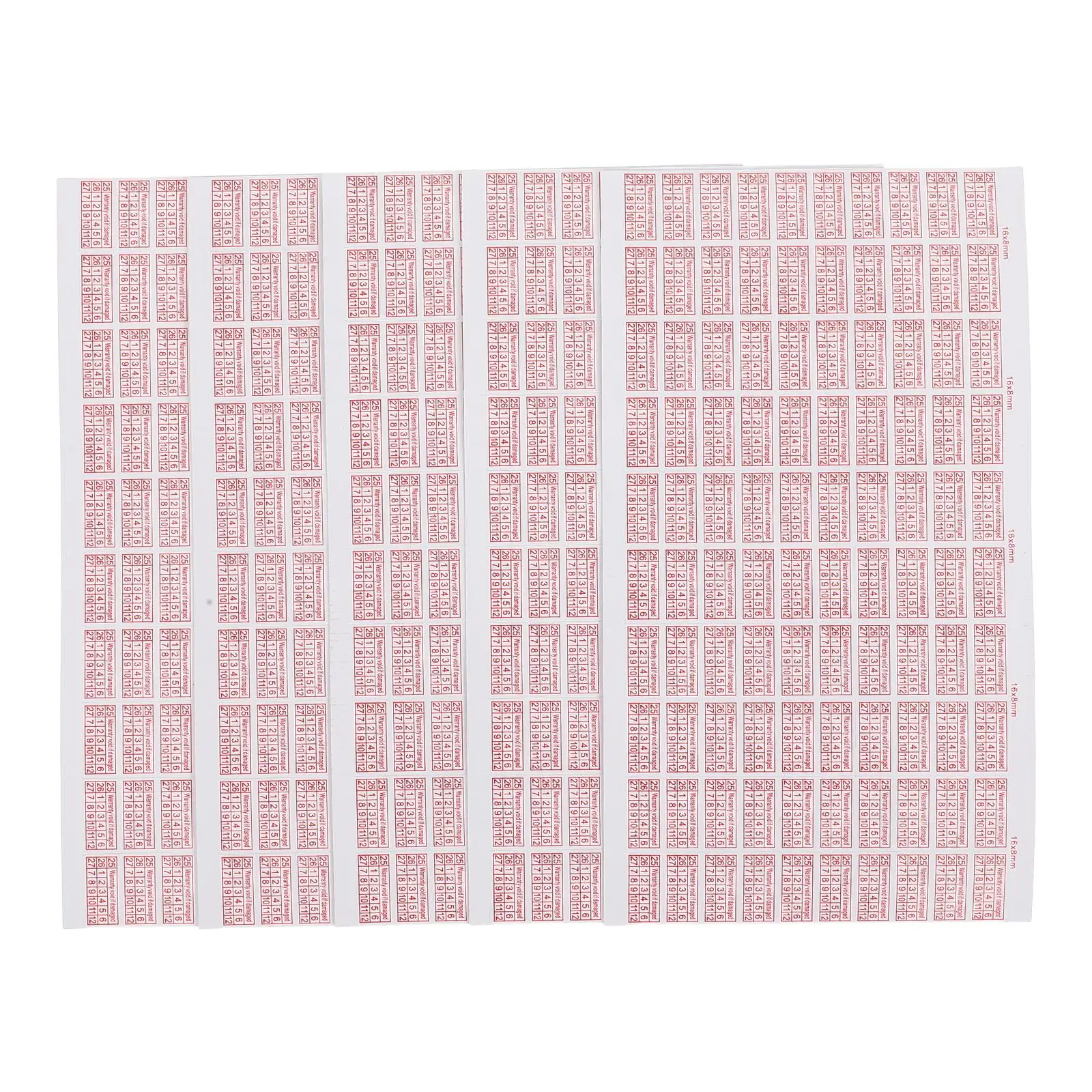 

5 Sheets Warranty Stickers Fragile Tamper Proof Labels Date Recording Strong Adhesive Plastic Shell Protection Quality Control