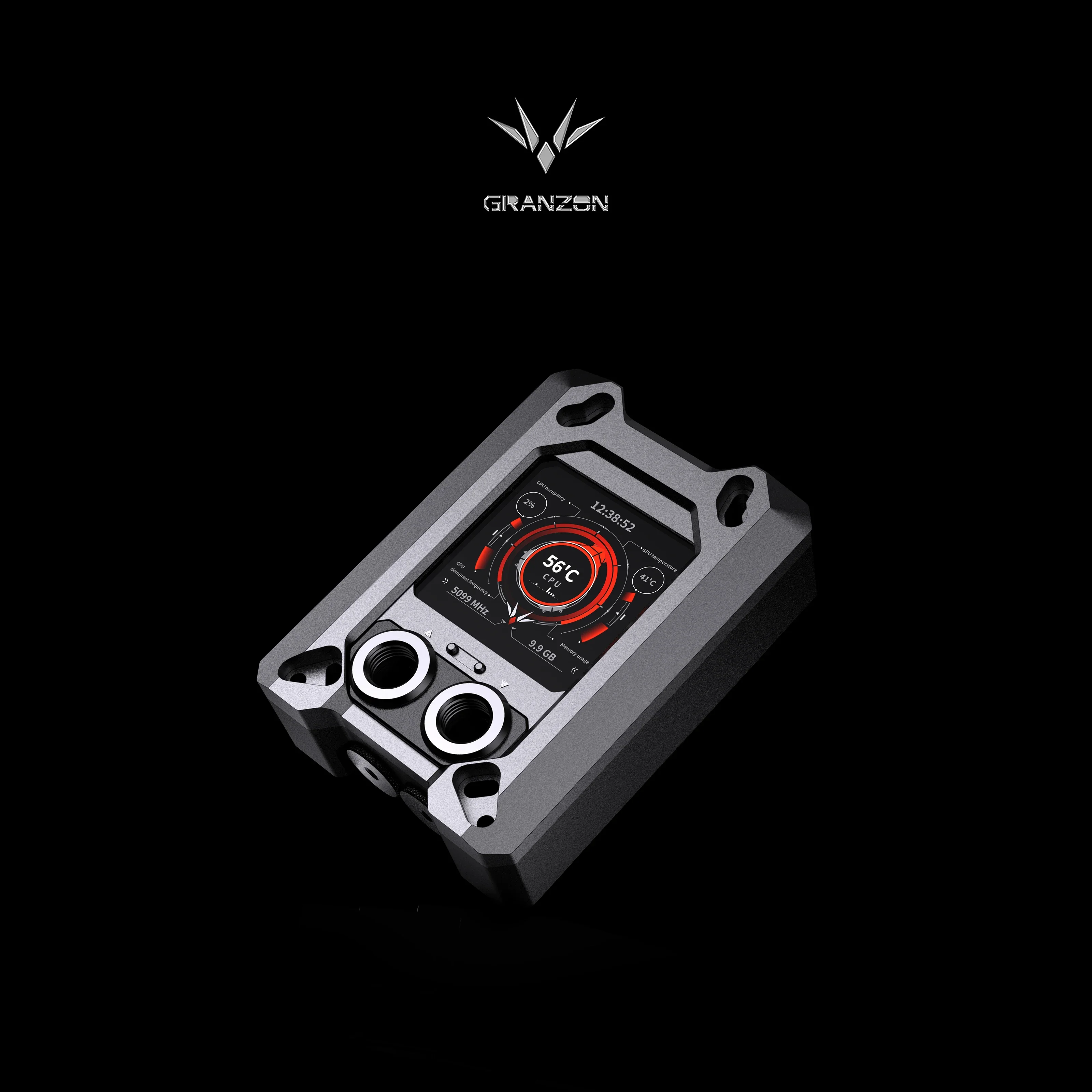 Granzon GAMSC / GAISC Digital Display CPU Block Use for AMD RYZEN 3600 AM3 AM4 / INTEL LGA 1700 1800 1150 X99 2011 Water Cooler